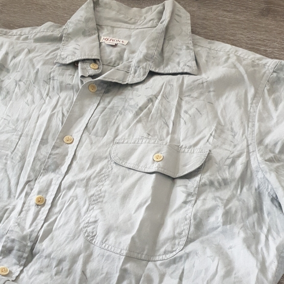 Grey tropical casual button down shirt - Picture 4 of 4